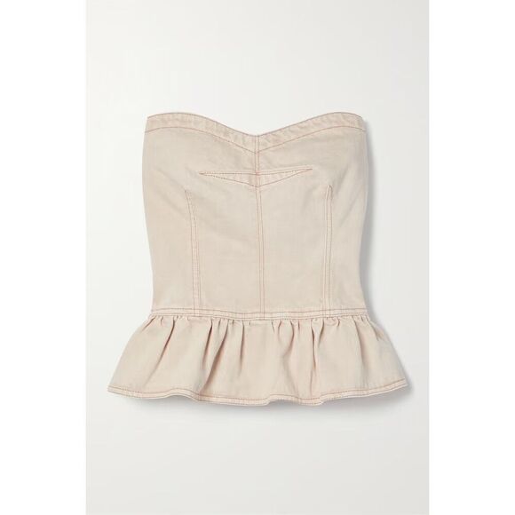 Isabel Marant Etoile Solizinia strapless denim peplum top - Picture 6 of 15